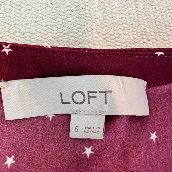 Loft Red Star Print Wrap Dress - Picture 11 of 12